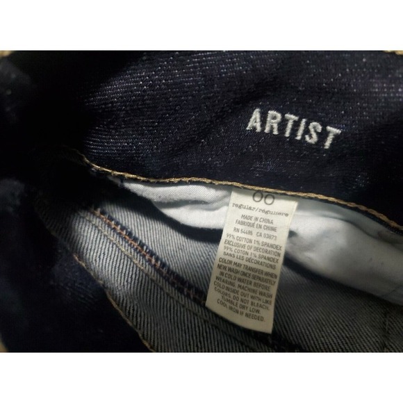 American Eagle Sz 00 Artist Crop Jeans Super Stretch Dark Wash Current Denim - Picture 5 of 5